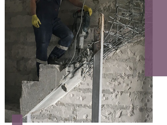 Демонтаж металлических и бетонных лестниц в Щекине