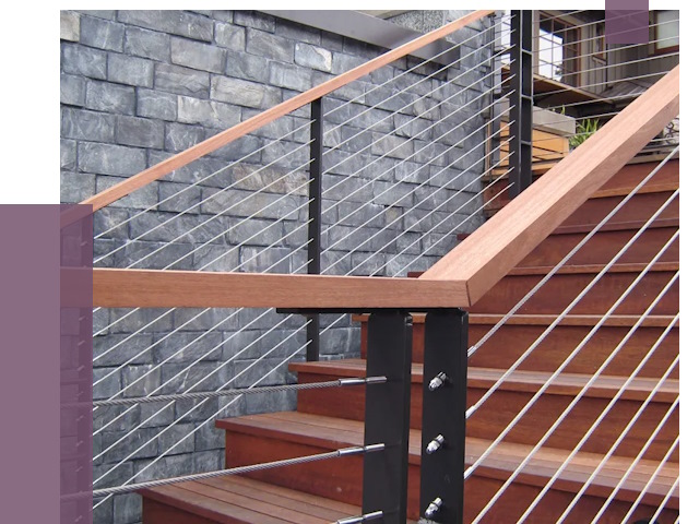 Тросовые перила под ключ в Щекине от 7822 руб.