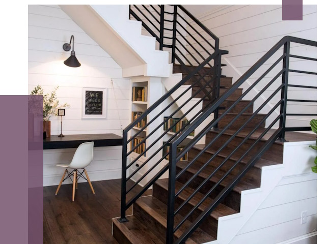 Перила для лестницы в доме в Щекине от 7462 руб. — ПРОЛЁТ-Екн