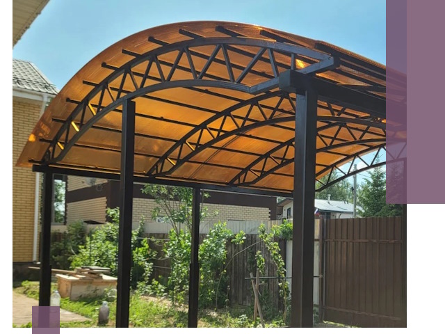 Изготовление навесов под ключ в Щекине из качественных материалов