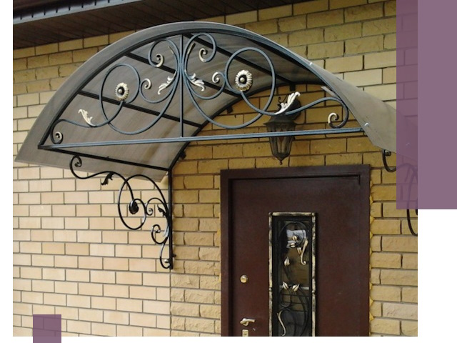 Изготовление козырьков из металла под ключ в Щекине