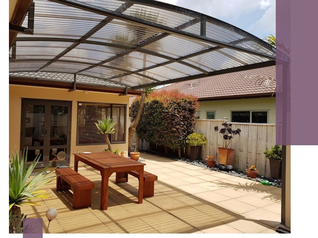 Навесы во двор под ключ в Щекине — изготовление и монтаж