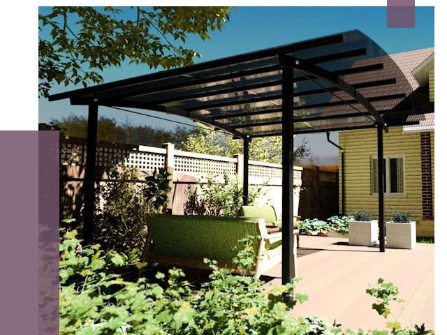 Навесы для террасы в Щекине от 13122 руб. под ключ | ПРОЛЁТ-Екн