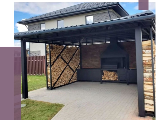 Навесы для барбекю в Щекине от 12814 руб. под ключ | ПРОЛЁТ-Екн