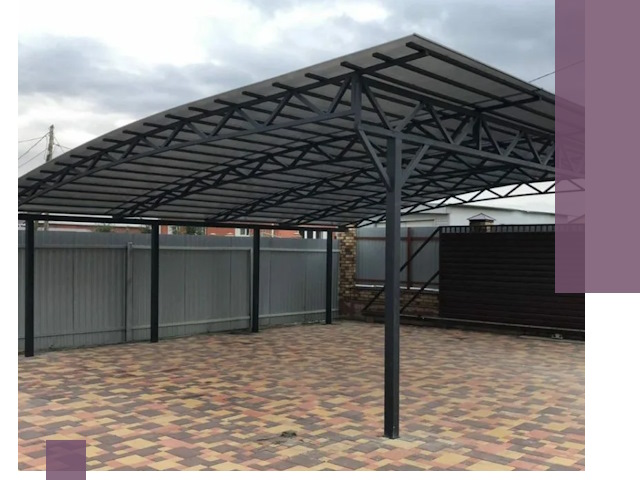 Металлические навесы под ключ в Щекине — изготовление и монтаж