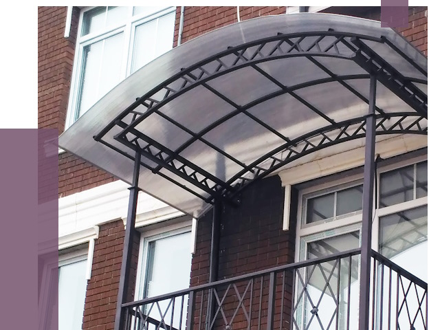 Козырьки над балконом в Щекине от 8697 руб.  | ПРОЛЁТ-Екн