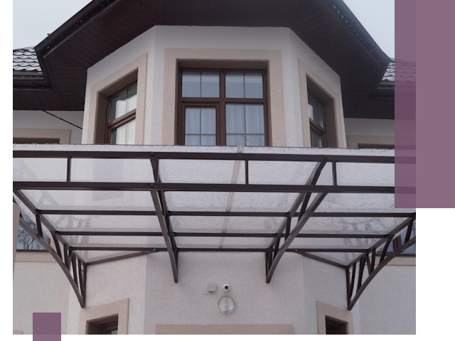 Козырьки из поликарбоната под ключ в Щекине