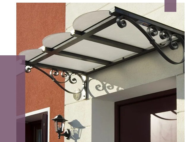 Односкатные козырьки в Щекине от 8439 руб.  | ПРОЛЁТ-Екн