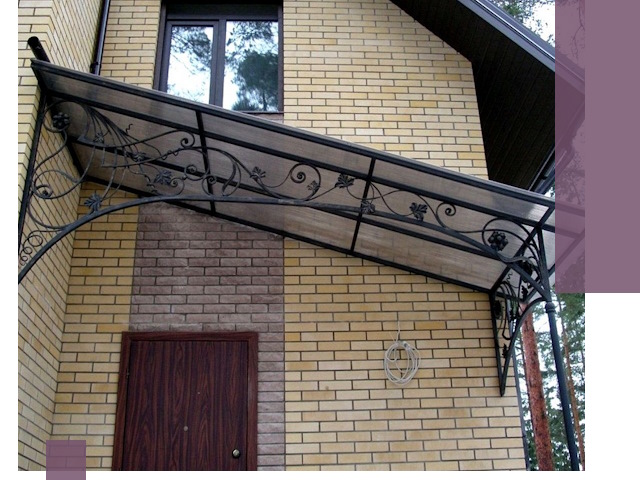 Односкатные козырьки из металла под ключ в Щекине