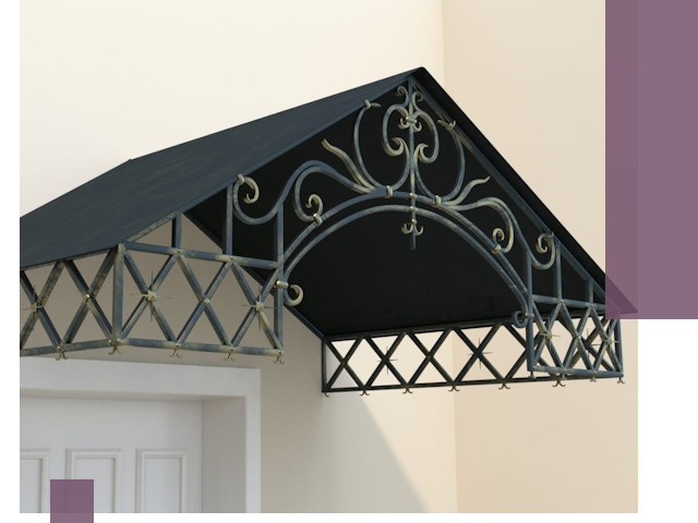 Двускатные металлические козырьки под ключ в Щекине