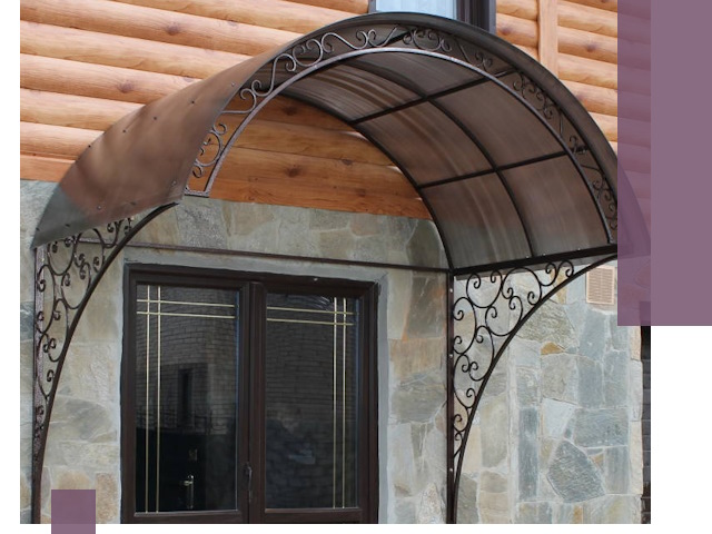 Арочные козырьки под ключ в Щекине: изготовление и монтаж