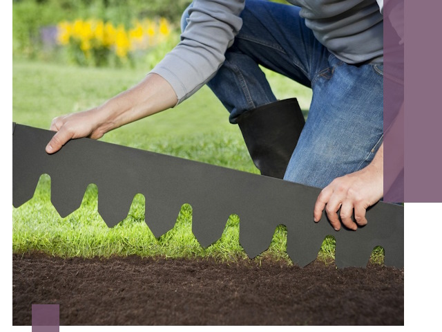 Металлические бордюры для газона в Щекине — изготовление и монтаж